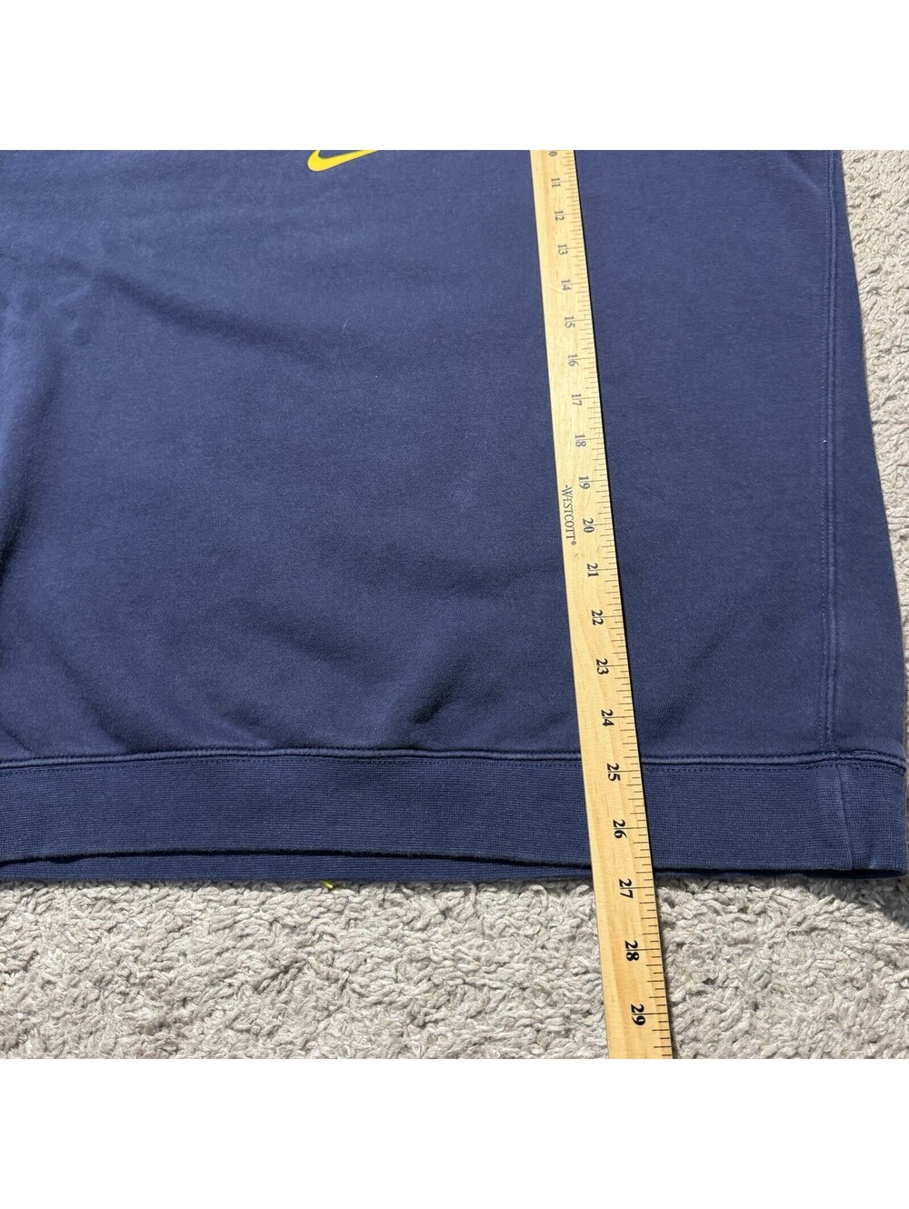 Nike Men's UM Michigan Wolverines Club Fleece Crewneck Sweatshirt Navy Large - Picture 5 of 7